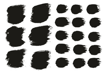 Round Brush Thick Short Background & Straight Lines Mix Artist Brush High Detail Abstract Vector Background Mix Set 