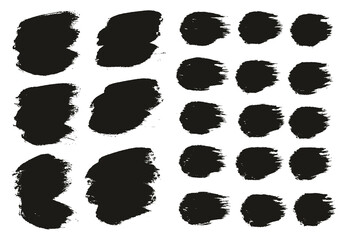 Round Brush Thick Short Background & Straight Lines Mix Artist Brush High Detail Abstract Vector Background Mix Set 