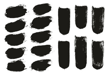 Round Brush Thick Short Background & Straight Lines Mix Artist Brush High Detail Abstract Vector Background Mix Set 