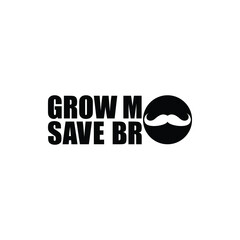 Men's Health Month awareness with Grow mustache Save Bro Text Concept on global scale focusing mental health and suicide prevention, prostate cancer and testicular cancer