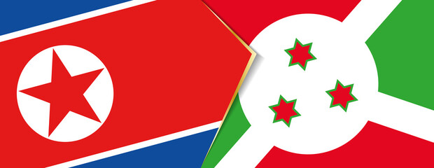 North Korea and Burundi flags, two vector flags.
