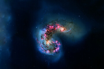 A beautiful bright galaxy in deep space. Elements of this image furnished by NASA were.