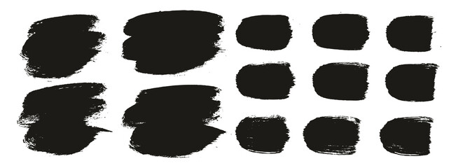 Round Brush Thick Short Background & Straight Lines Mix Artist Brush High Detail Abstract Vector Background Mix Set 