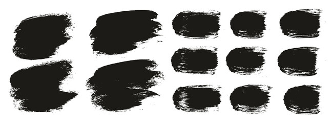 Round Brush Thick Short Background & Straight Lines Mix Artist Brush High Detail Abstract Vector Background Mix Set 