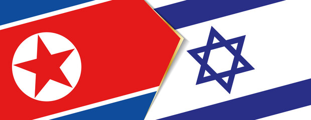 North Korea and Israel flags, two vector flags.