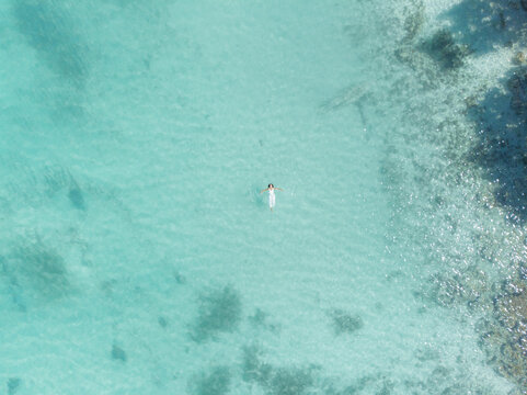 BELMONT, JAMAICA - Aug 18, 2020: Floating In The Caribbean Sea