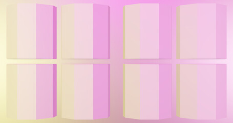 Fototapeta premium Render with pink yellow geometric background