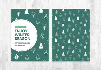 Simple Flyer Layout for Winter Parties and Events