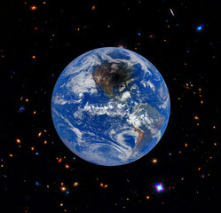 View of the earth from the cosmos. The elements of this image furnished by NASA.