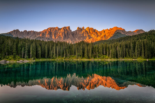 Reflection at carezza lake