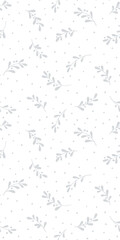Christmas background with tree branches and snowflakes. Vector seamless pattern with mistletoe.