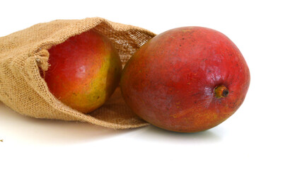 apple mango in burlap