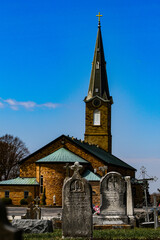 Fototapeta na wymiar Indiana church cemetery
