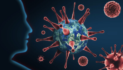 New covid-19 conoravirus outbreak. 3D illustration