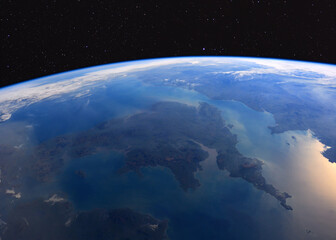The UK from the International Space Station (ISS). Elements of this immage supplied by NASA.
