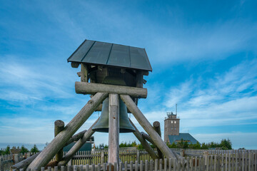 The peace bell on Fichtelberg mountain top at the ore mountains