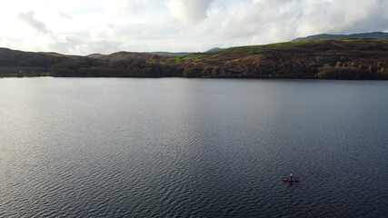 Aerial Shots of Coniston Water, located in the lake district in England. 