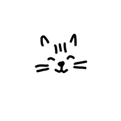 Fototapeta na wymiar Cute cat face, hand drawing for your design