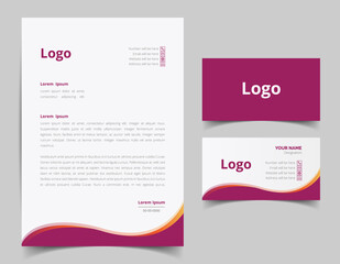 Corporate letterhead and business card design set, Branding stationery design business style pattern. fully editable 