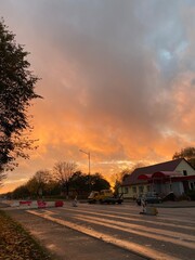 Obraz premium sunset in the city