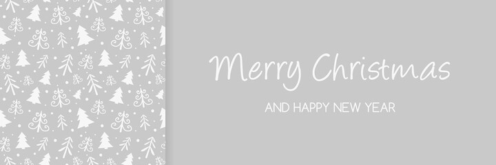 Concept of Christmas banner with trees. Vector