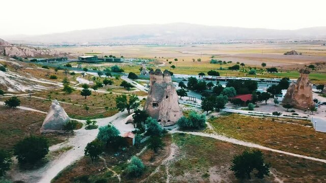 Aerial view of Cappadocia, Turkey, Sunrise
