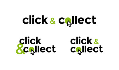 Obraz premium Click & collect - vector sign take away sale - easy to edit