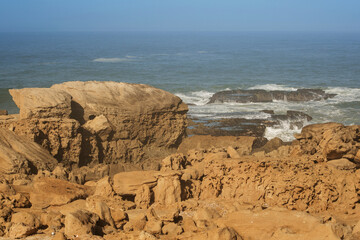 Fototapeta na wymiar rocks off the coast of the Atlantic ocean, coast of Morocco