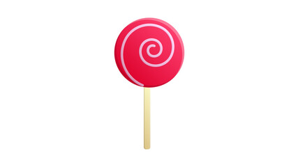 sweet round caramel on a stick, on a white background, vector illustration. appetizing red lollipop, sugar candy. snack for children while planting a circus or zoo
