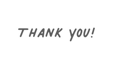 Thank you text. Lettering style typography design.