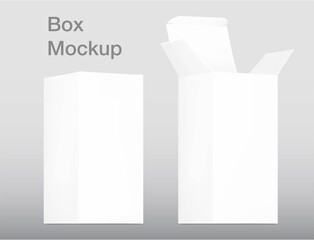 Realistic cardboard packaging boxes mockup. Vector illustration. Can be use for medicine, food, cosmetic and other. Ready for your design. EPS10.	