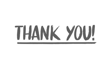 Thank you text. Lettering style typography design.