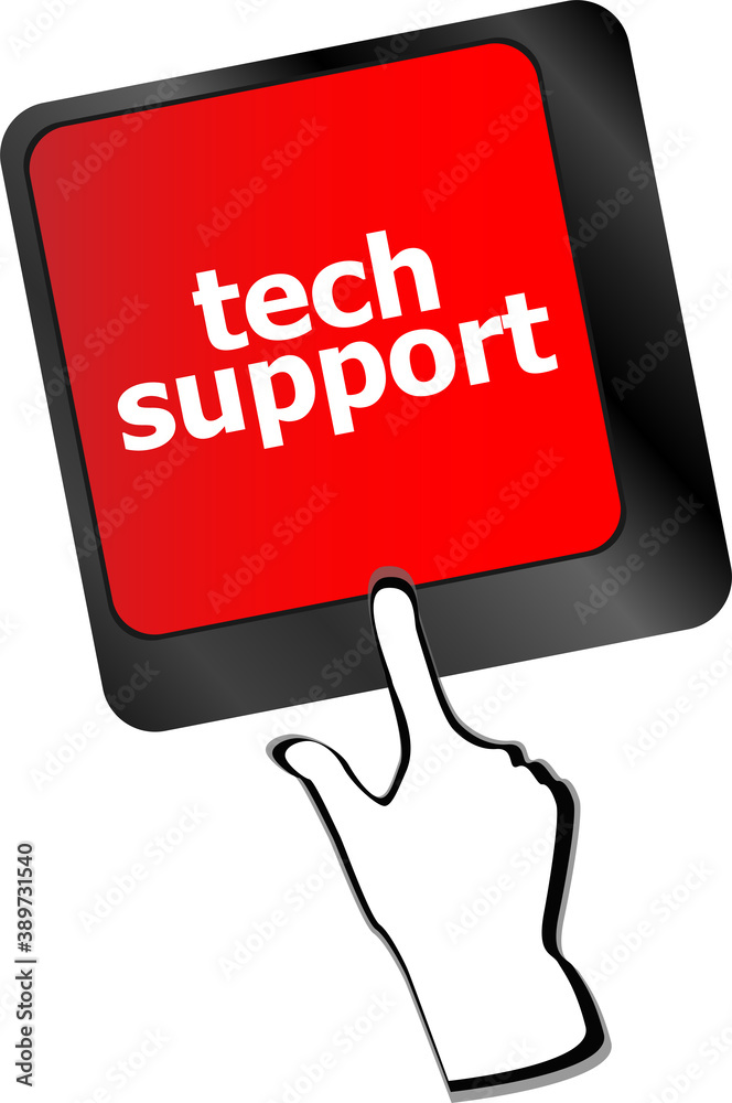 Poster personal computer keyboard with key tech support