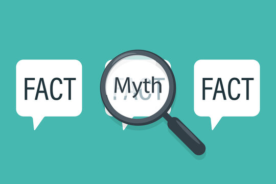 Fact Myth speech bubble concept design. Clipart image.