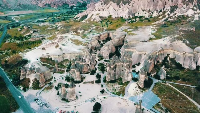 Aerial view of Cappadocia, Turkey, Sunrise