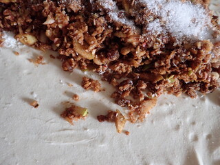 preparation of a homemafe apple strudel