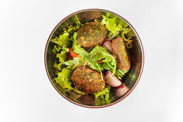 vegetable cutlets with fresh salad