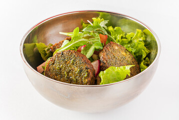 vegetable cutlets with fresh salad