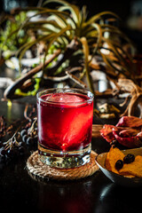 winter cocktail in the bar