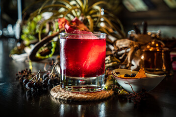 winter cocktail in the bar