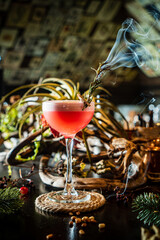 winter cocktail in the bar