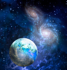 Obraz na płótnie Canvas Exoplanet in space. 3D rendering
