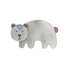 Kids toys illustration. Children's watercolor toys. Cute bauble.