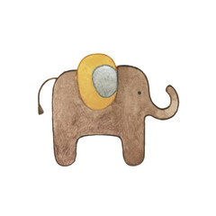Kids toys illustration. Children's watercolor toys. Cute bauble.