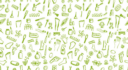 Manicure and pedicure, seamless pattern for your design