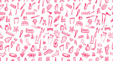 Manicure and pedicure, seamless pattern for your design