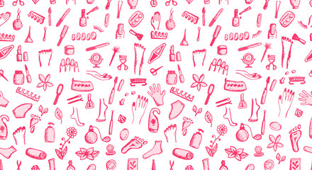 Manicure and pedicure, seamless pattern for your design
