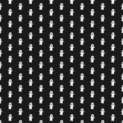Seamless pattern ghost design on black background