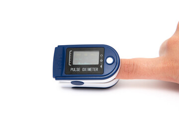 blood oxygen level and pulse meter. finger pulse oximeter