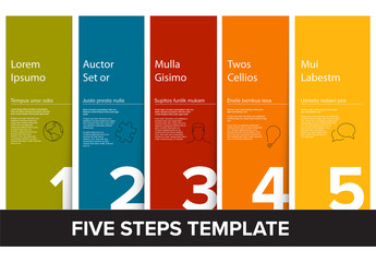 Five Simple Colorful Steps Process Infographic Layout